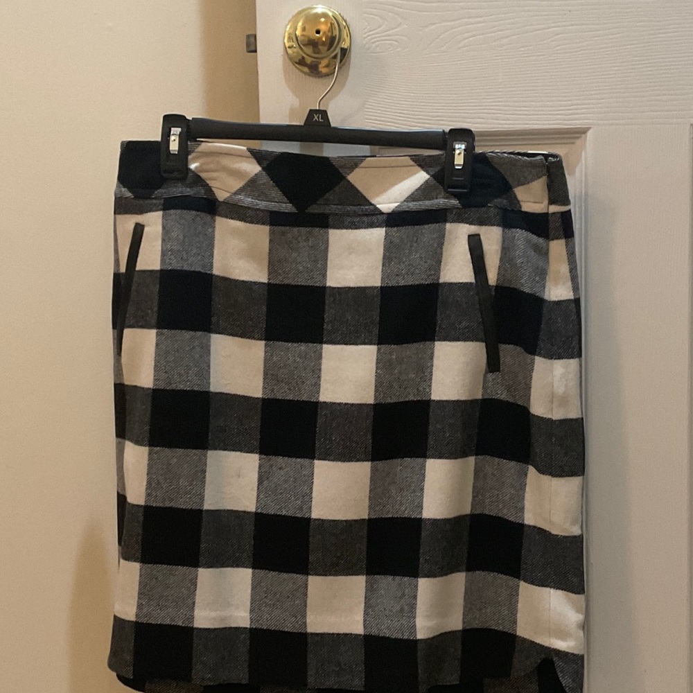 Talbots Black and White Checkered A-Line